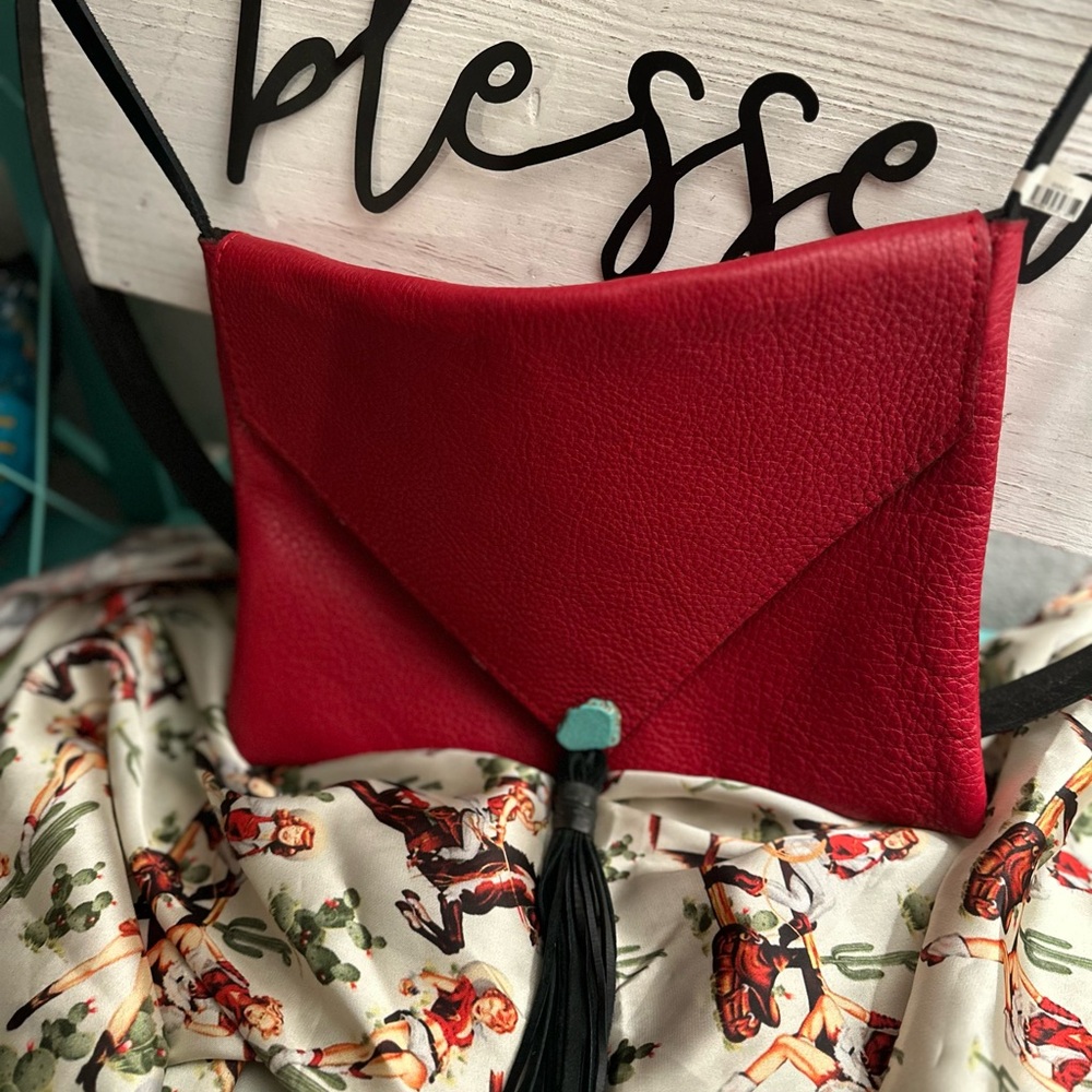 Elegant Red Leather Crossbody